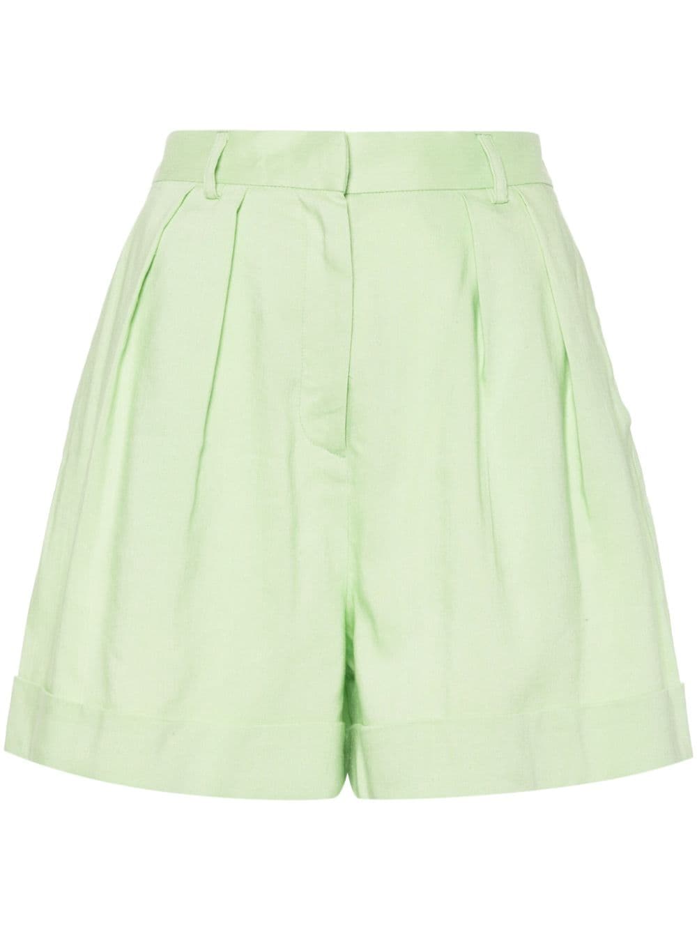 The Andamane Rina Pleated Tailored Shorts In Green
