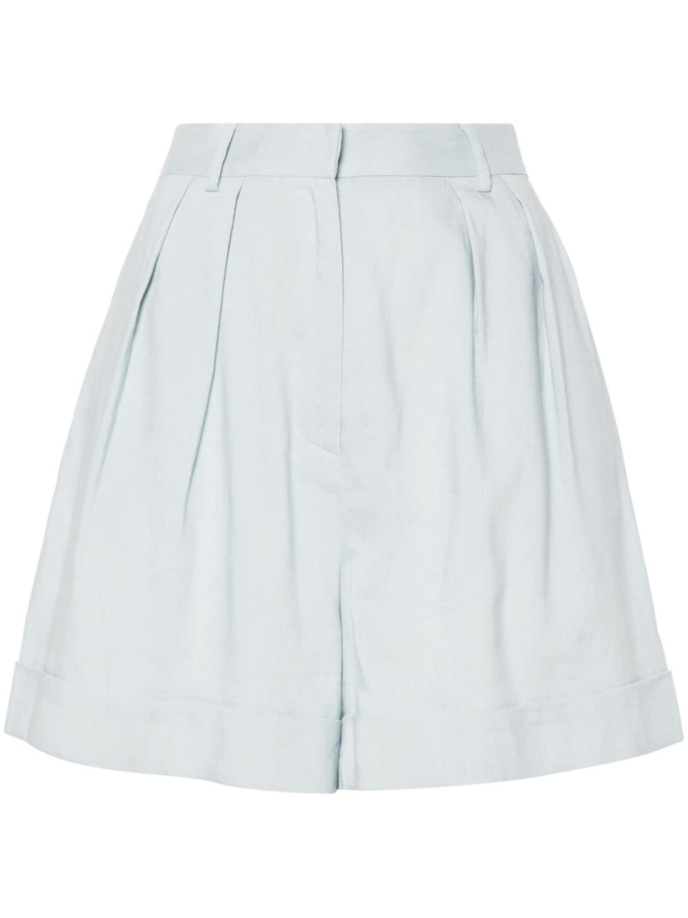 Shop The Andamane Rina Pleated Tailored Shorts In Blue