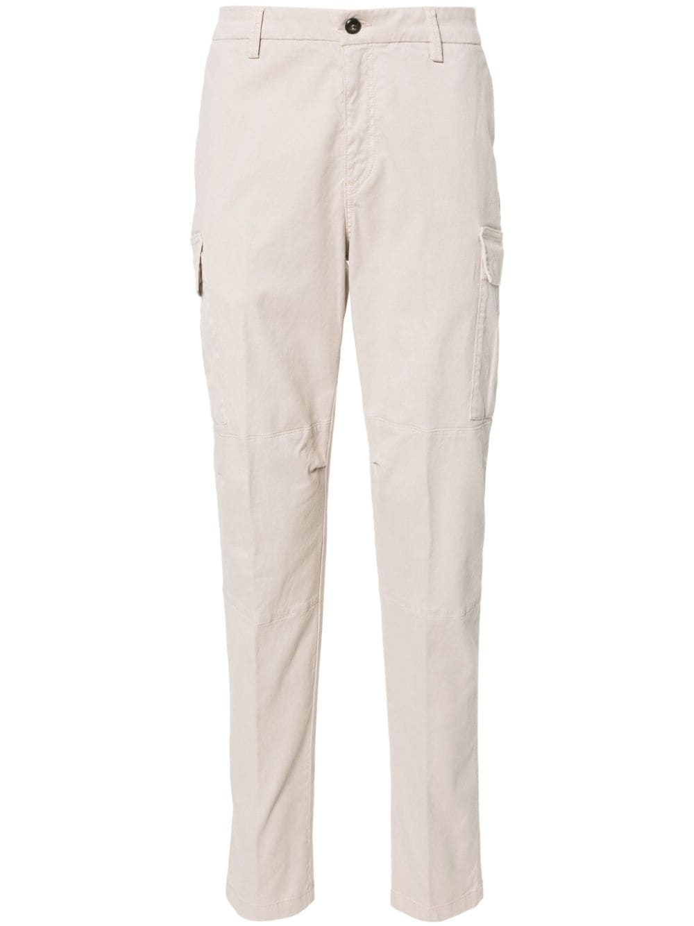 Shop Eleventy Tapered-leg Twill Cargo Trousers In Neutrals