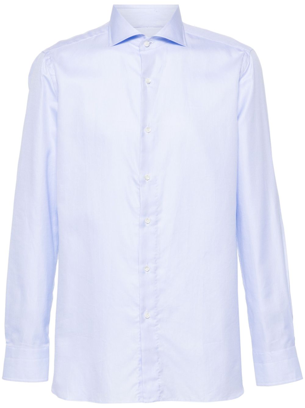 Shop Borrelli Spread-collar Cotton Shirt In Blue