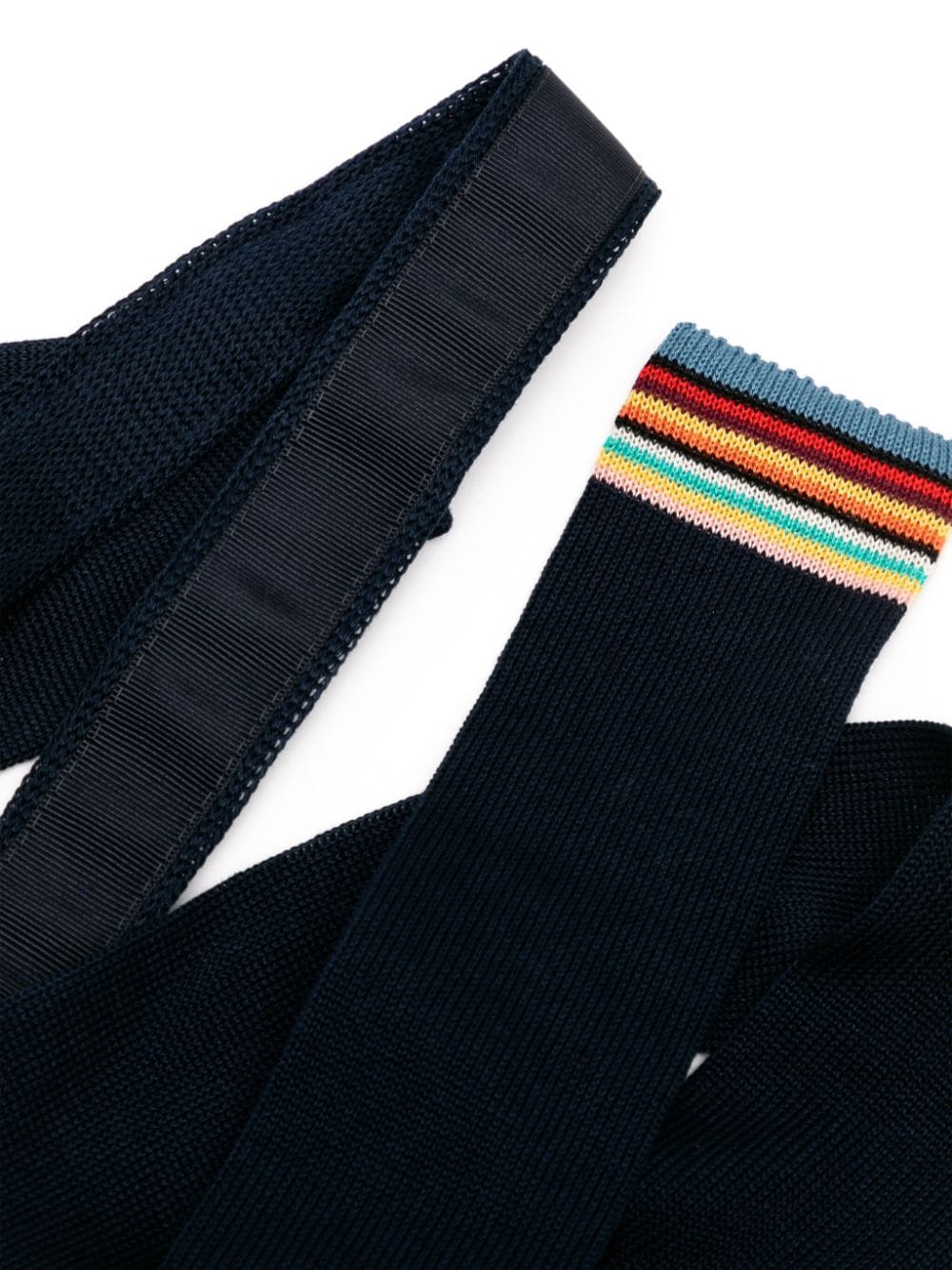 Paul Smith Gestreepte gebreide stropdas - Blauw