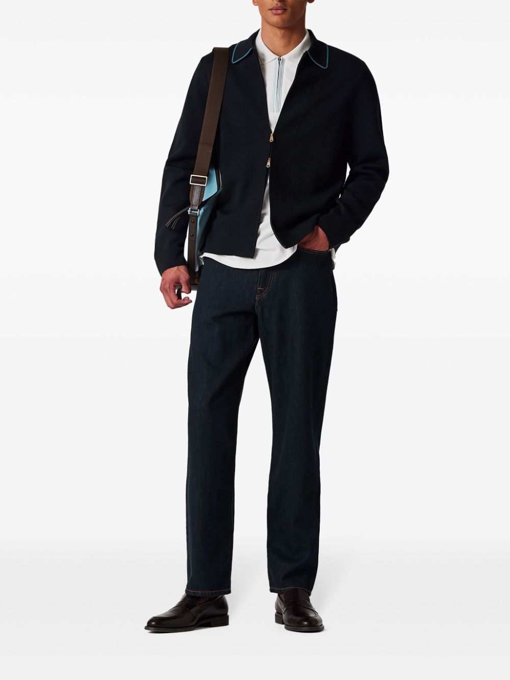 Paul Smith zip-up cardigan - Blauw