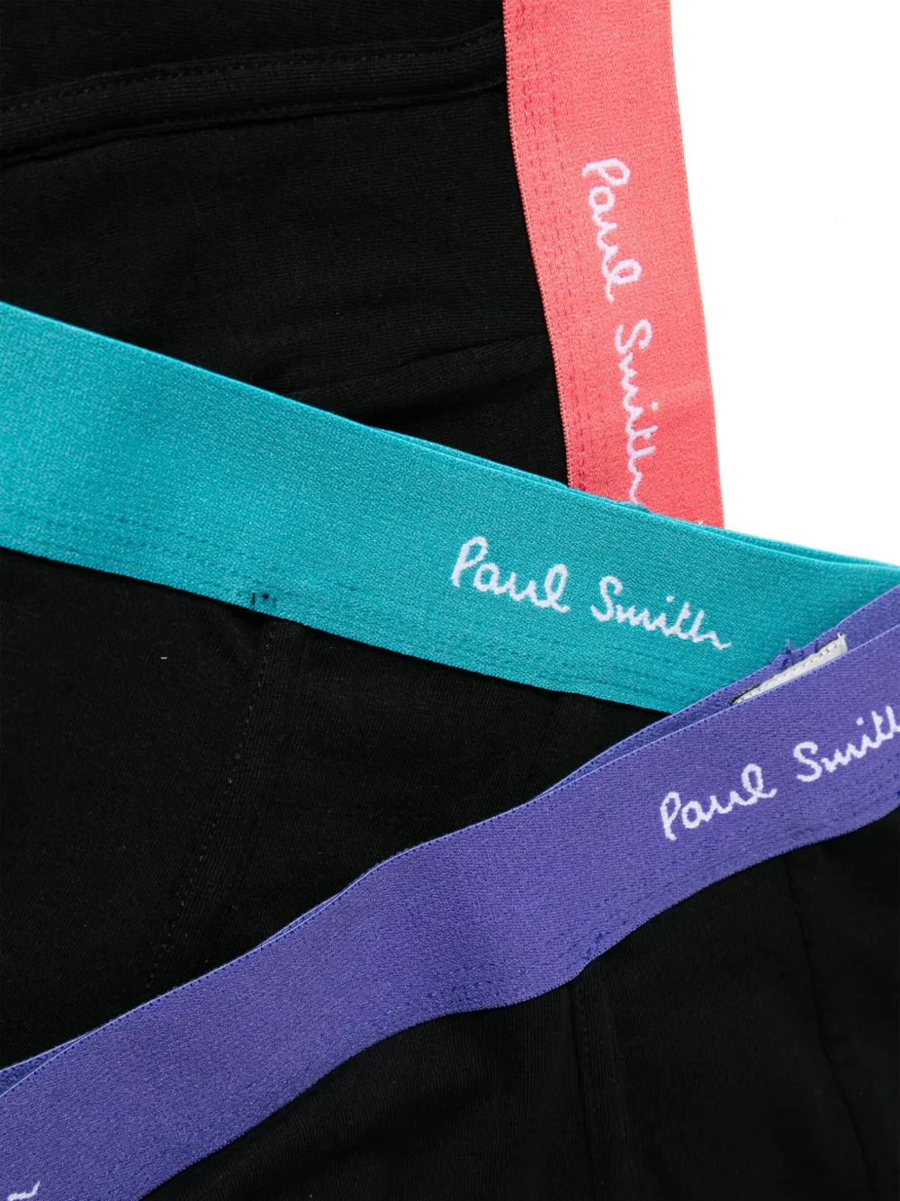 Paul Smith Drie boxershorts met logoband Zwart