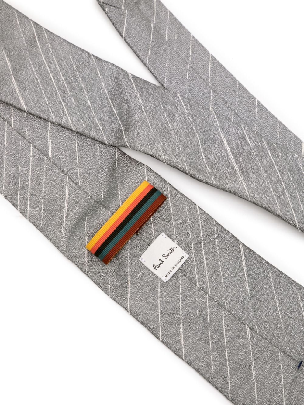 Shop Paul Smith Stripe-pattern Silk Tie In Grey