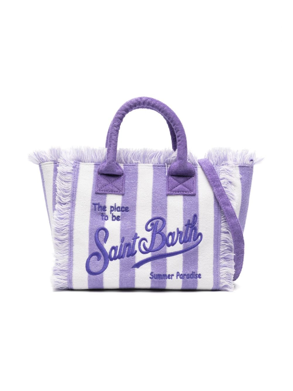 Mc2 Saint Barth Kids' Colette Terry-cloth Tote Bag In Purple