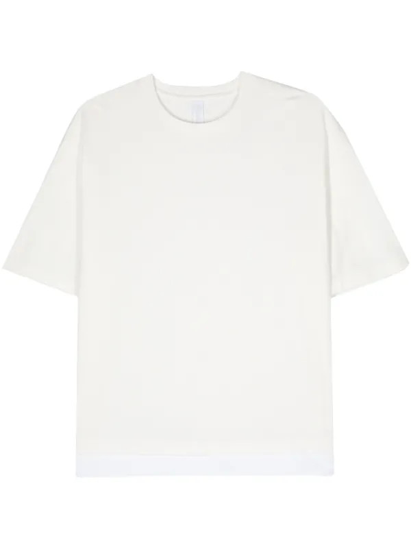 【美品】NEIL BARRETT　ハイブリッド　プリント　Tシャツ　L　白 ニールバレット Neil Barrett ハイブリットプリント[シド