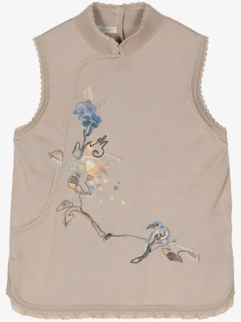 SHIATZY CHEN Top con ricamo a fiori