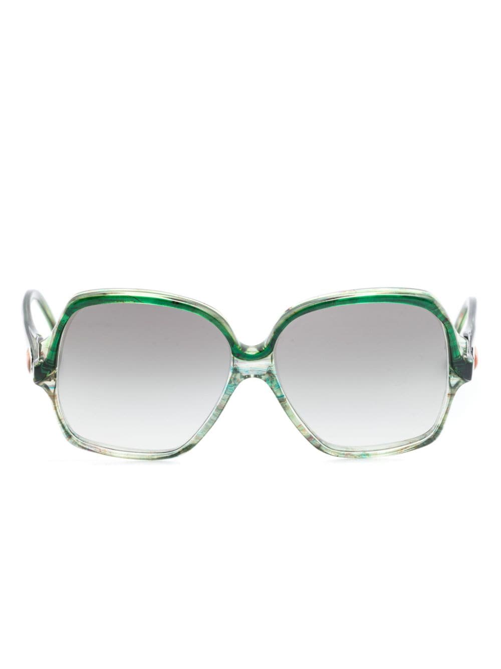 Saint Laurent Pre-Owned 1970s Sonnenbrille im Butterfly-Design - Grün