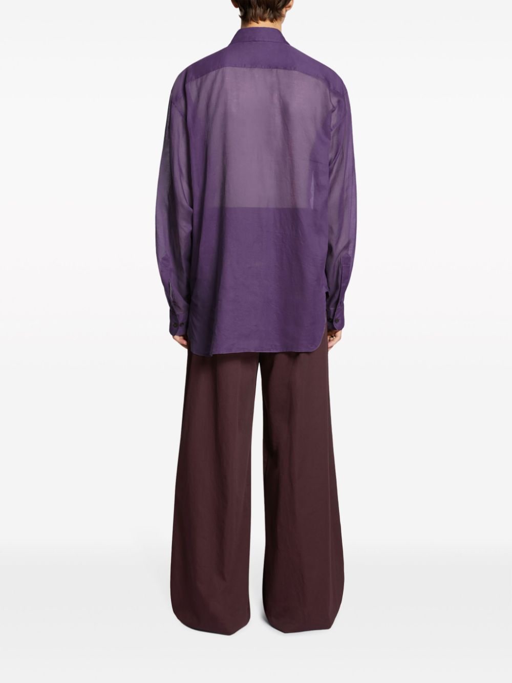 Shop Dries Van Noten Embroidered Cotton Shirt In Purple