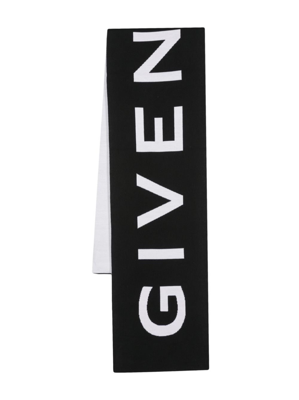 Givenchy logo-jacquard wool scarf Zwart