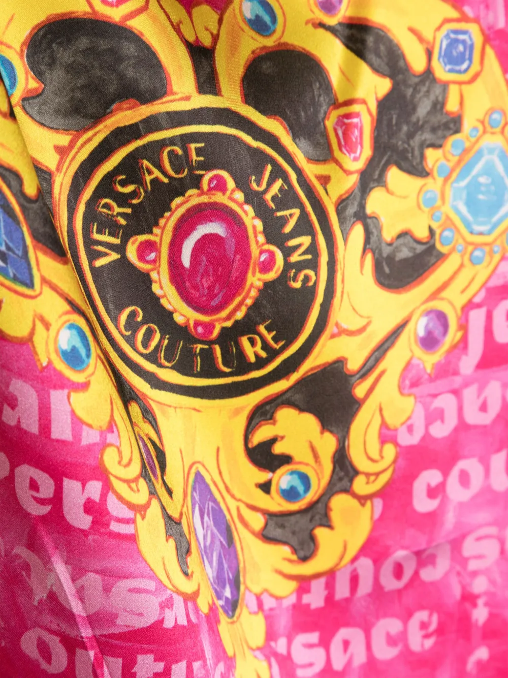 Affordable Versace Jeans Couture Heart Couture-print silk scarf Women