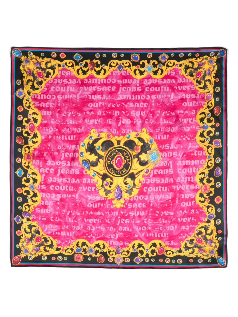 Versace Jeans Couture Heart Couture-print silk scarf Women
