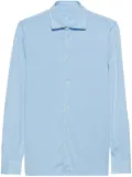 Fedeli plain organic-cotton shirt - Blue