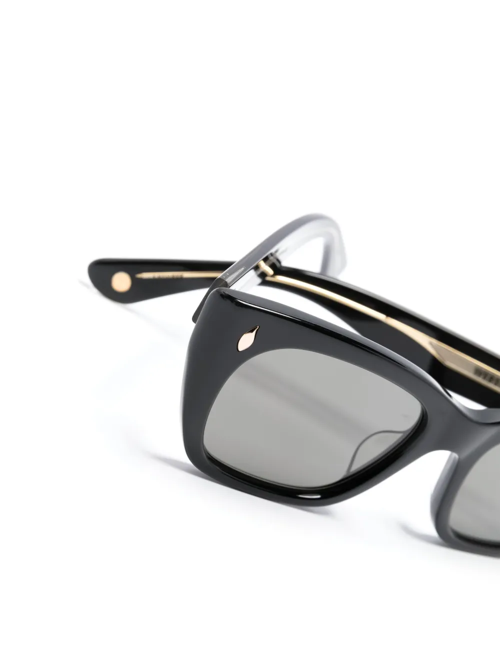 Garrett Leight Webster zonnebril met rechthoekig montuur Zwart