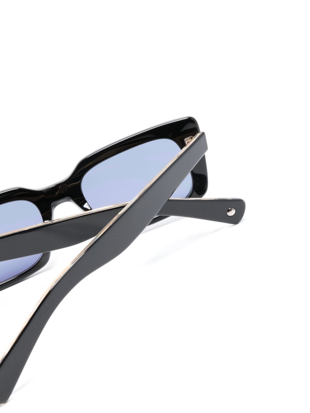 Garrett Leight GL3030 zonnebril met rechthoekig montuur Zwart