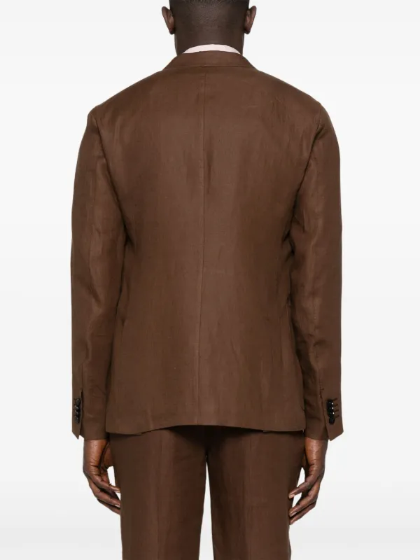 Zegna リネン シングルジャケット | ブラウン | FARFETCH JP