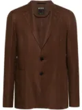 Zegna single-breasted linen blazer - Brown