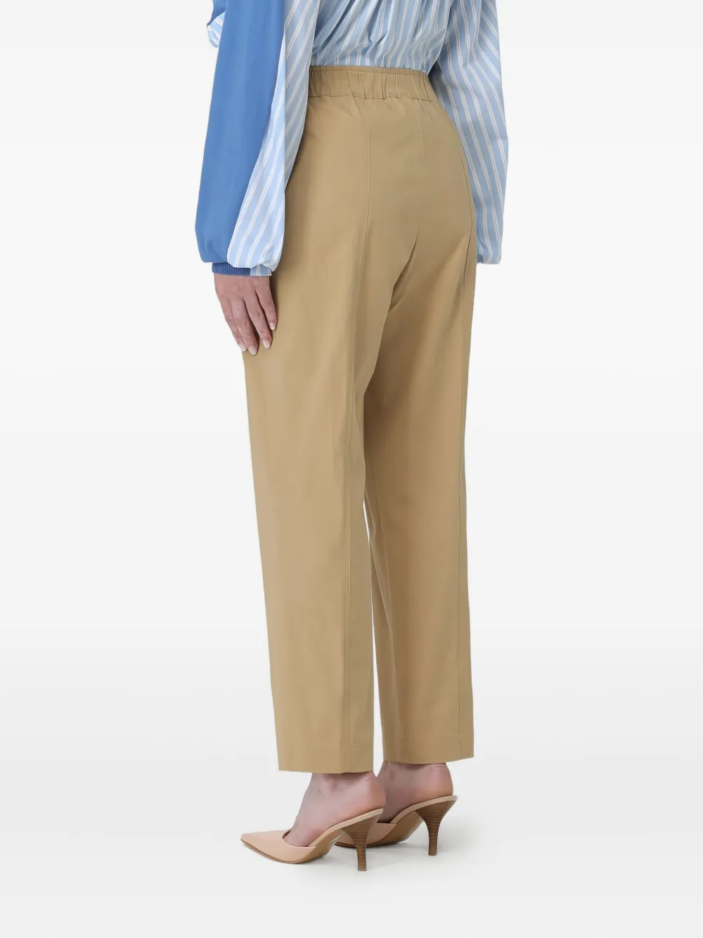 Semicouture Broek met elastische taille - Beige