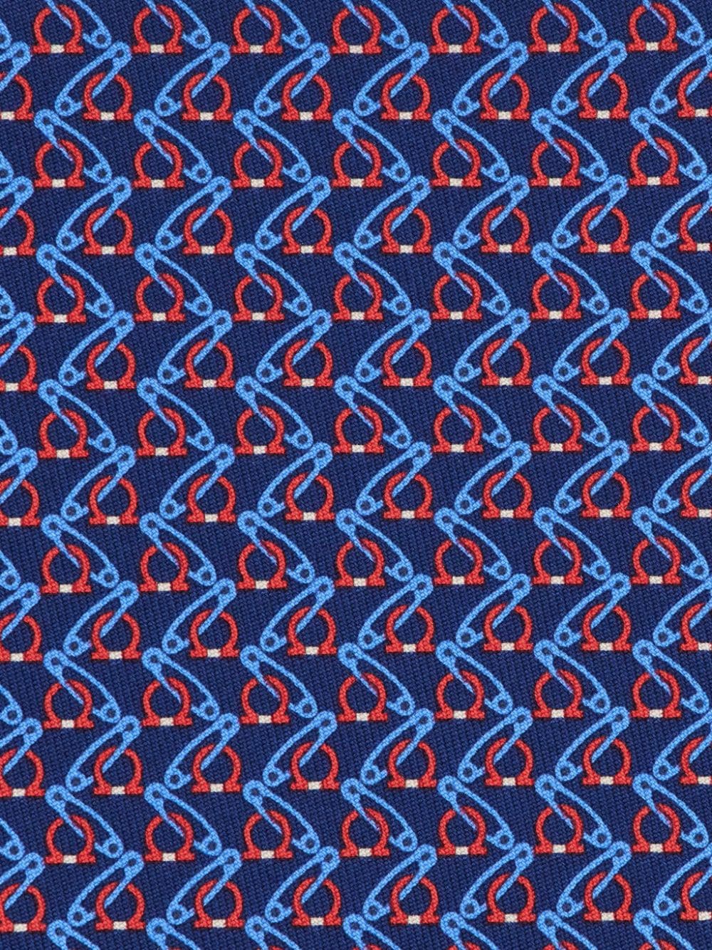 Shop Ferragamo Graphic-print Silk Tie In Blue