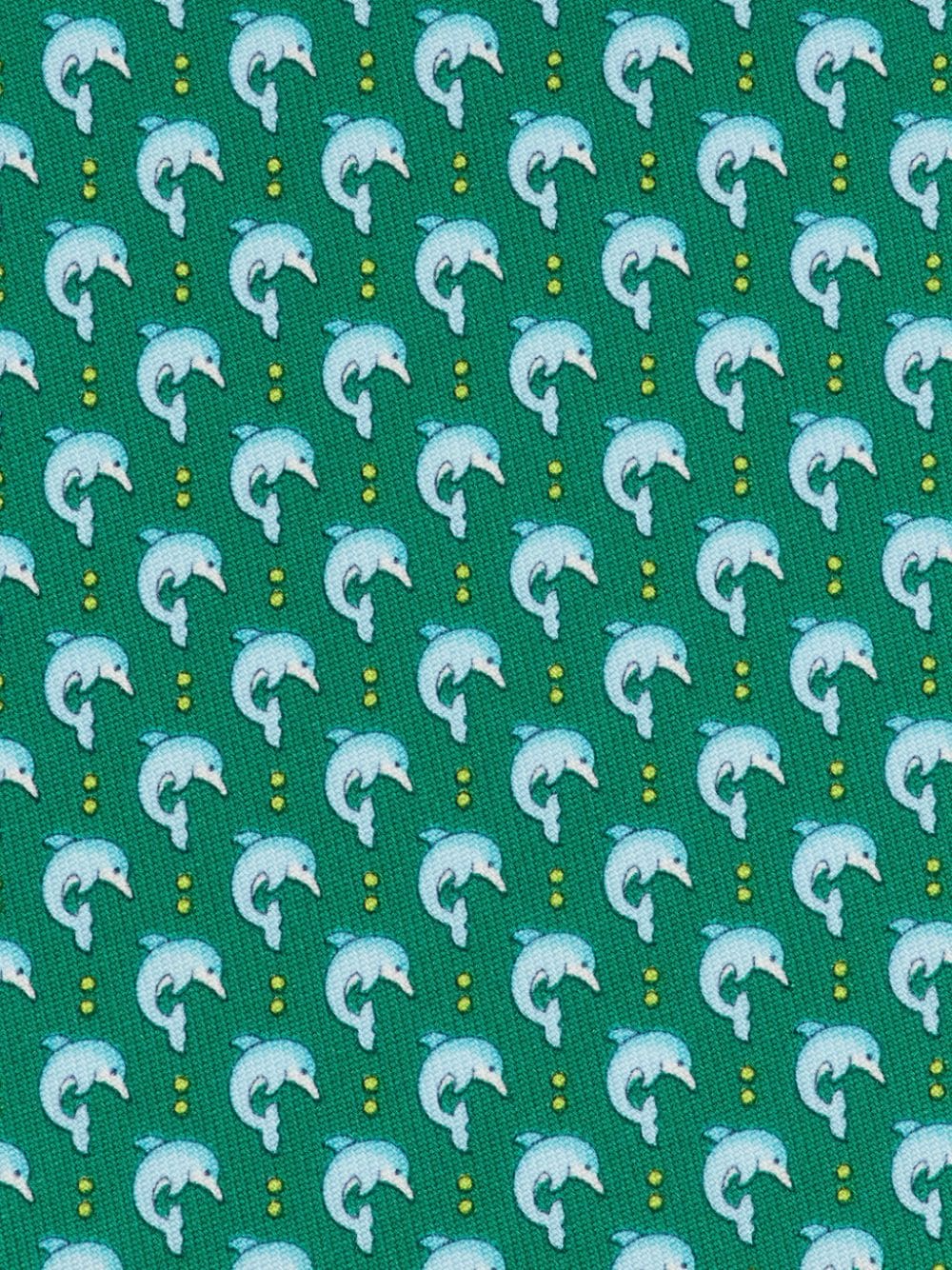 Shop Ferragamo Dolphin-print Silk Tie In Green