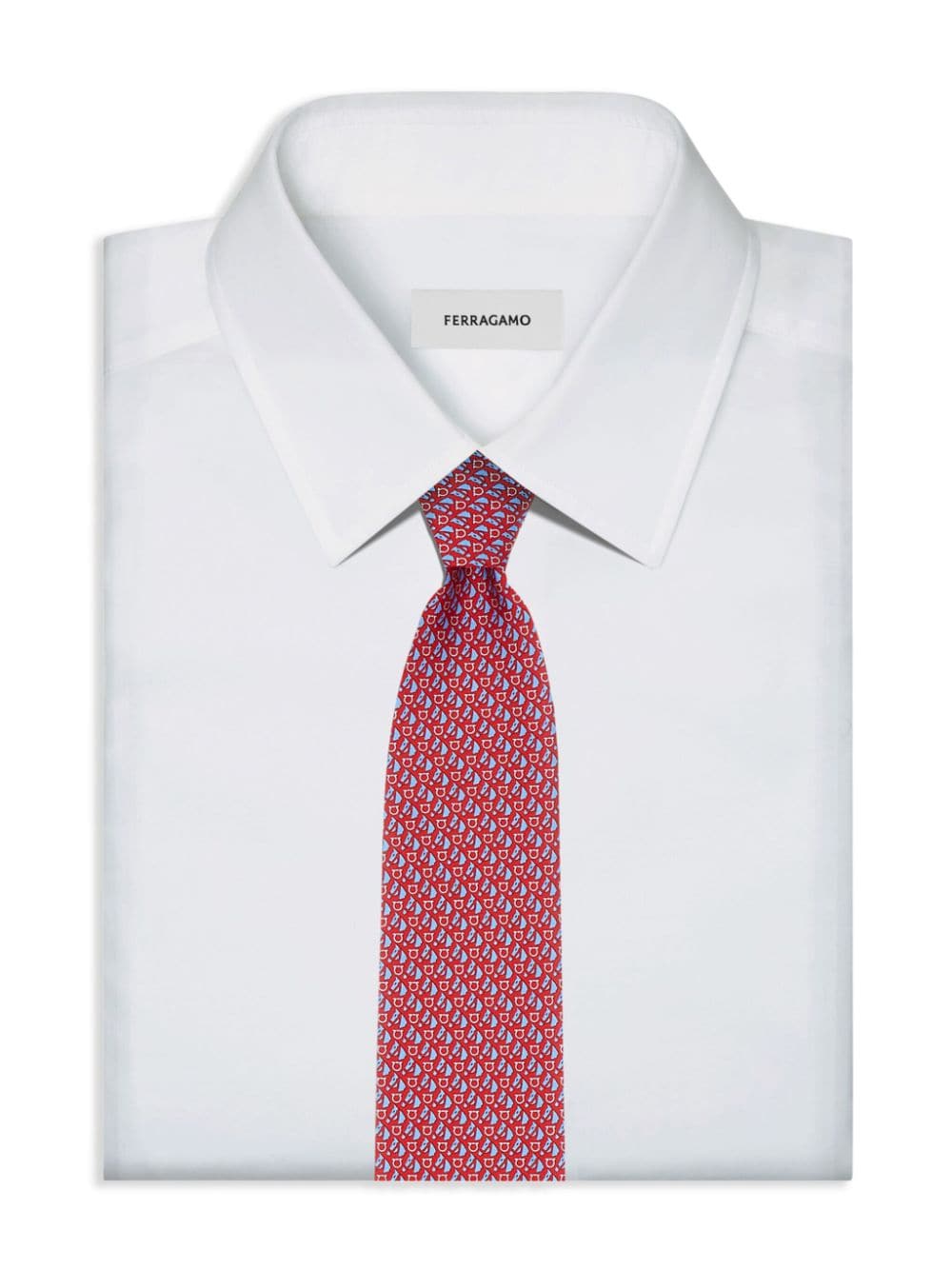 Shop Ferragamo Equestrian-print Silk Tie In Red