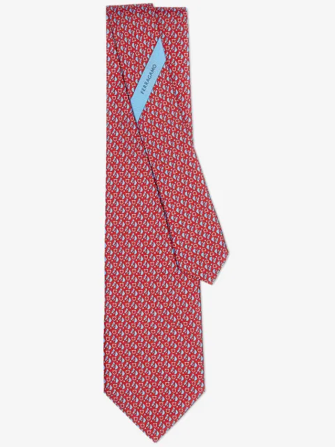 Ferragamo equestrian print silk tie