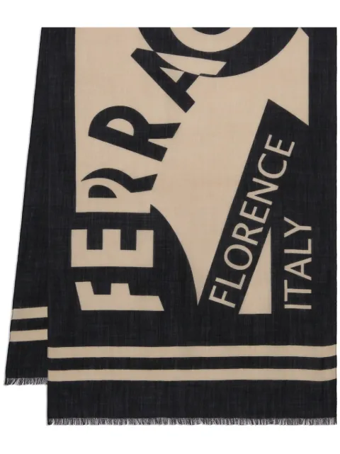 Ferragamo bufanda tejida con logo en intarsia