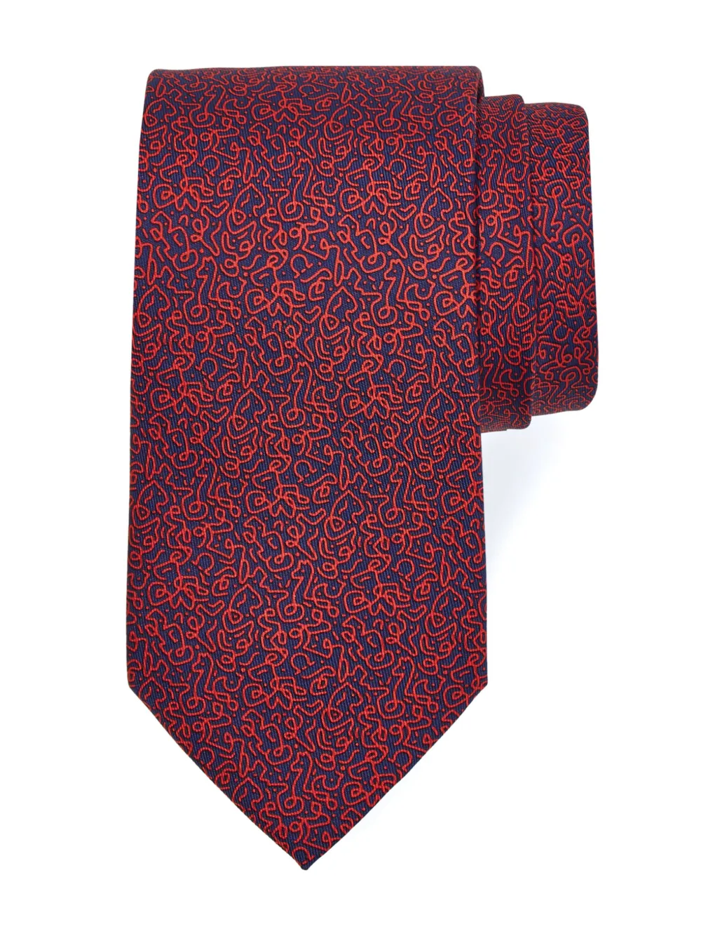 Ferragamo Stropdas met abstracte print Rood