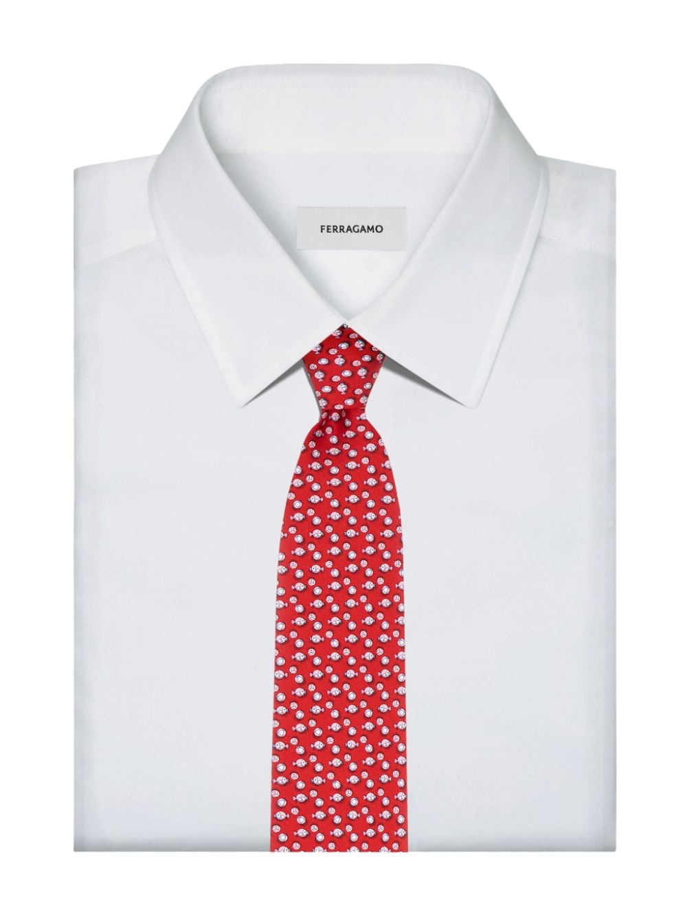 Shop Ferragamo Elephant-print Silk Tie In Red