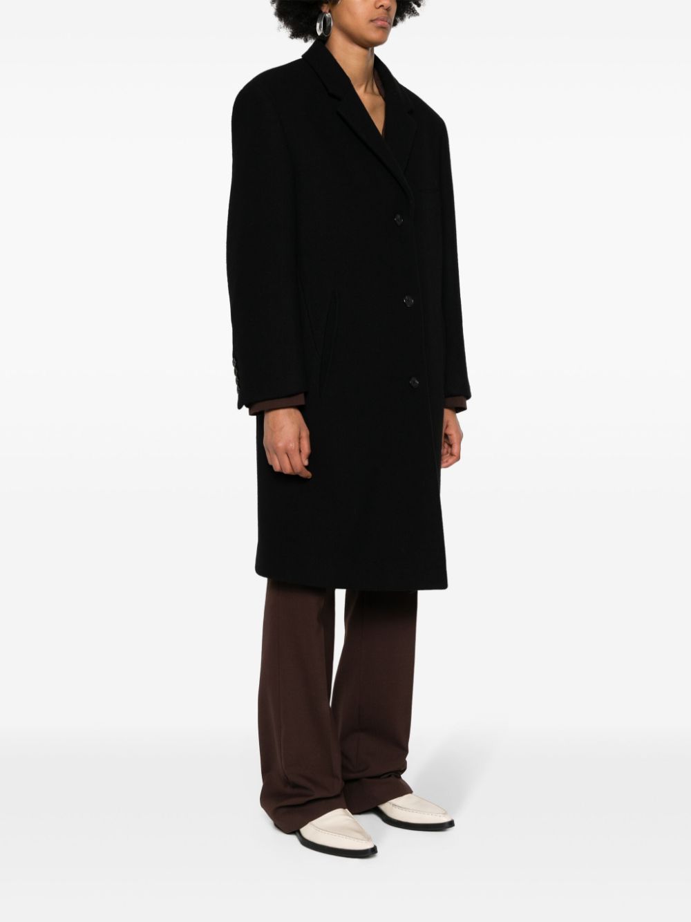 Shop The Row Ardon Button-up Coat In Black