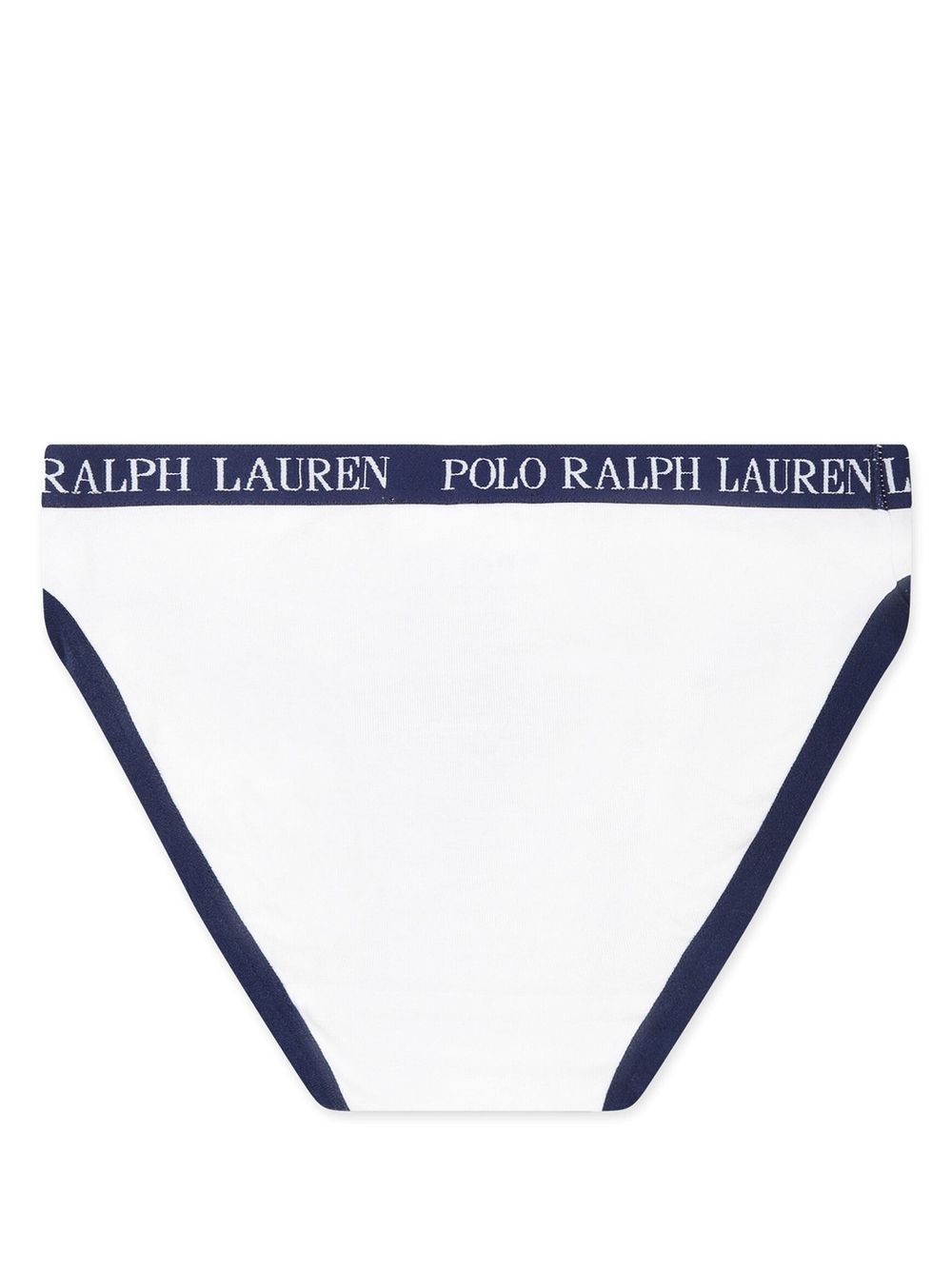 Shop Ralph Lauren Logo-waistband Briefs (pack Of Three) In Blue