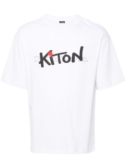 Kiton تيشيرت قطن بطبعة شعار الماركة