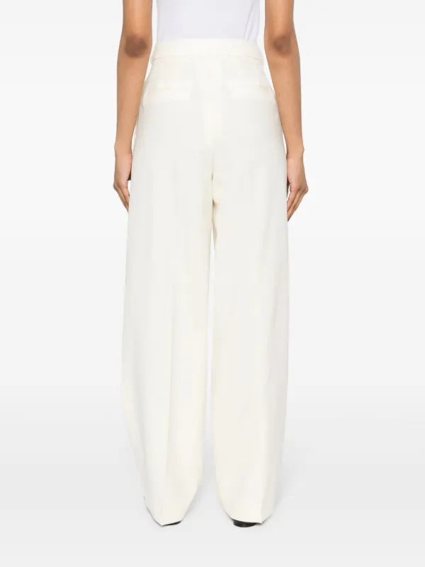 slim fit dress slacks Mona Wide Leg Trouser Pants In Stretch Linen With High Rise - Oxford Navy  Blue main image 1