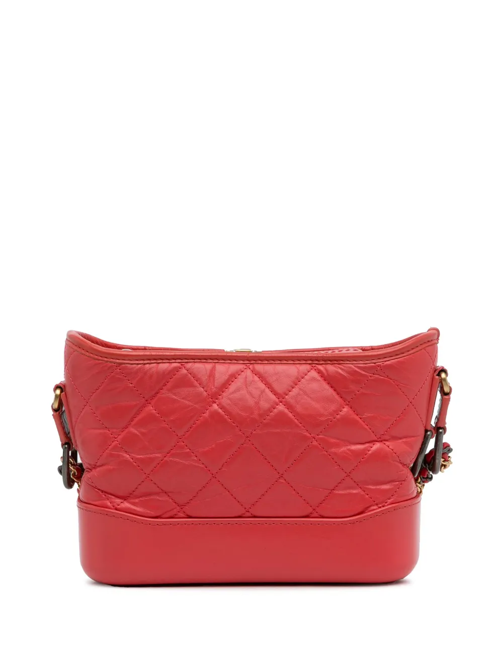 Pre-owned Chanel 2018-2019 Small Lambskin Gabrielle Crossbody Bag In Red