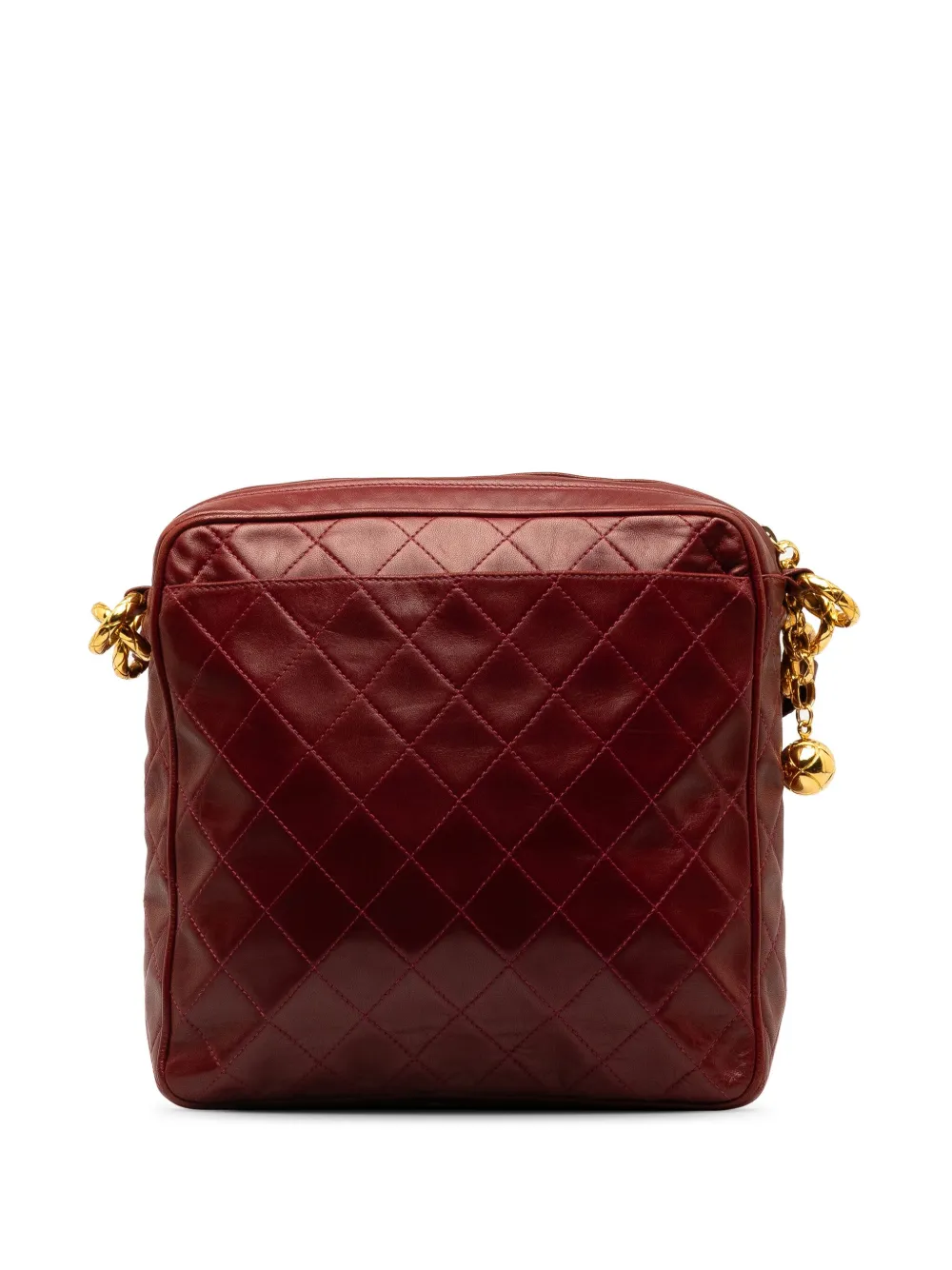 CHANEL Pre-Owned 1991-1994 diamond-quilted leather shoulder bag - Rood