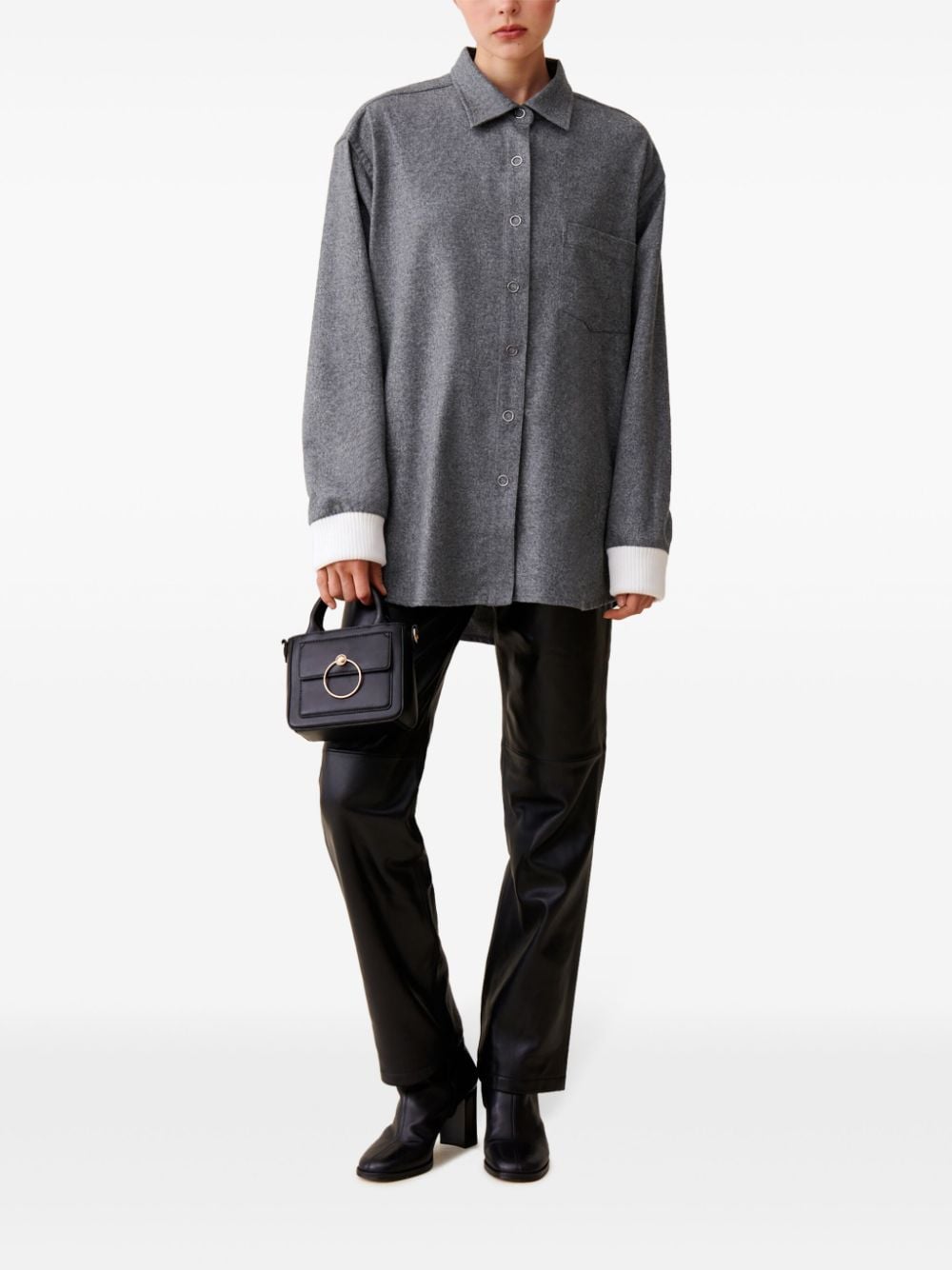 Shop Claudie Pierlot Long-sleeve Shirt In Grey