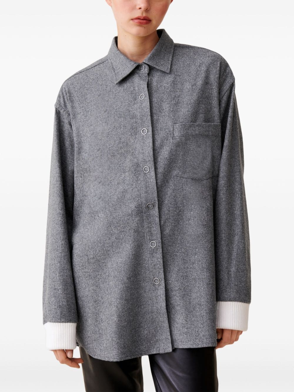 Shop Claudie Pierlot Long-sleeve Shirt In Grey