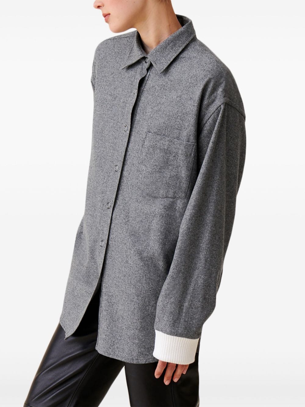 Shop Claudie Pierlot Long-sleeve Shirt In Grey