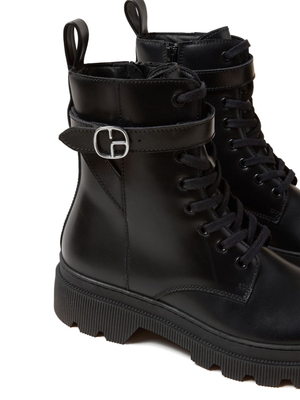 Claudie Pierlot leather combat boots Black