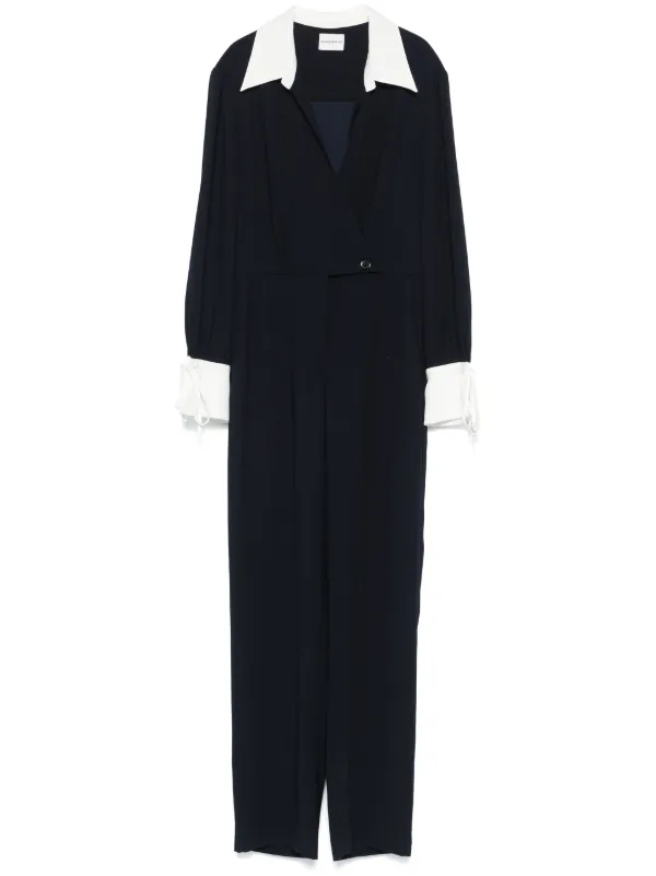 Claudie Pierlot contrast trim Jumpsuit Blue FARFETCH