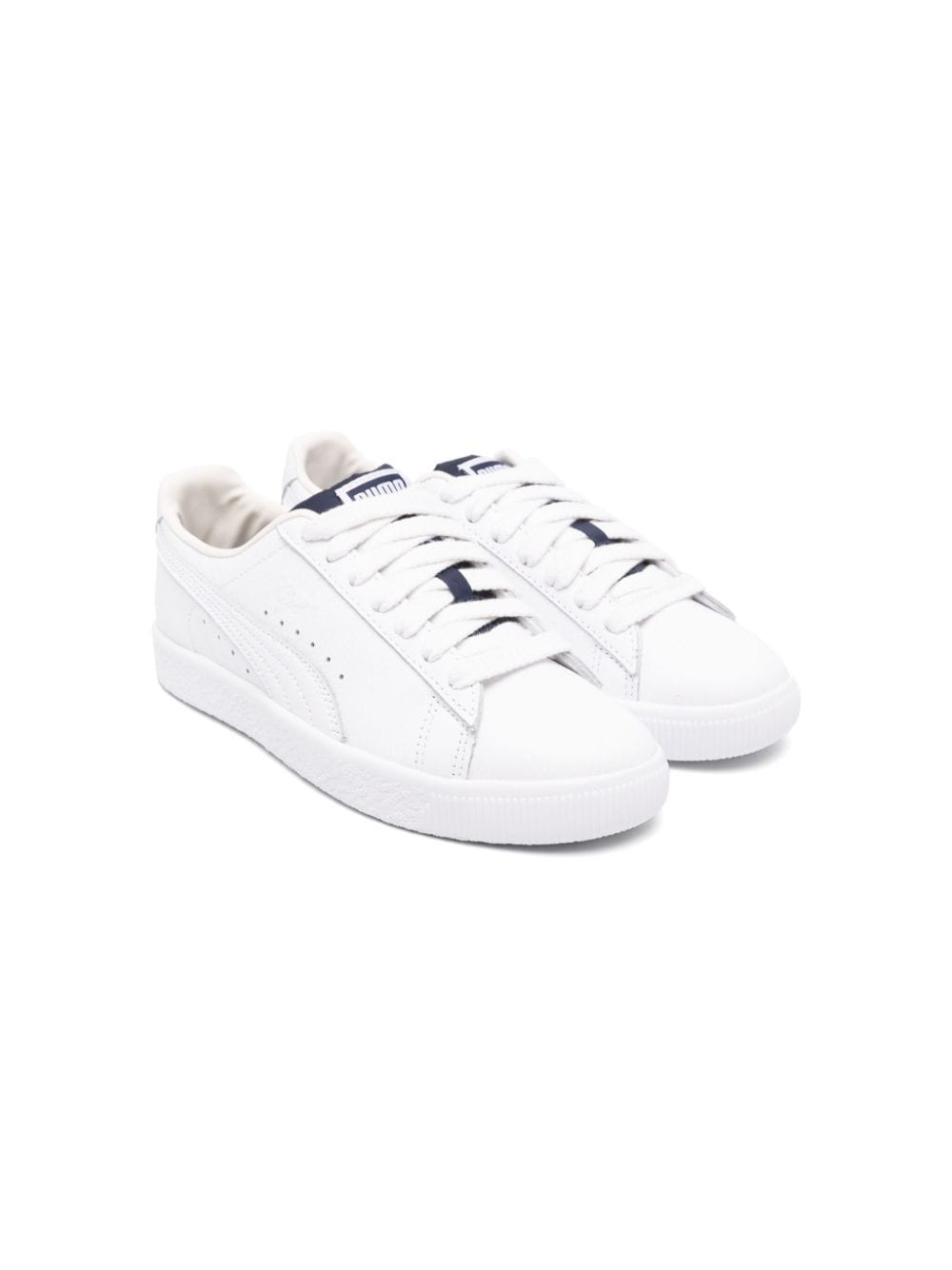 Puma Kids Clyde Varsity II leather sneakers White