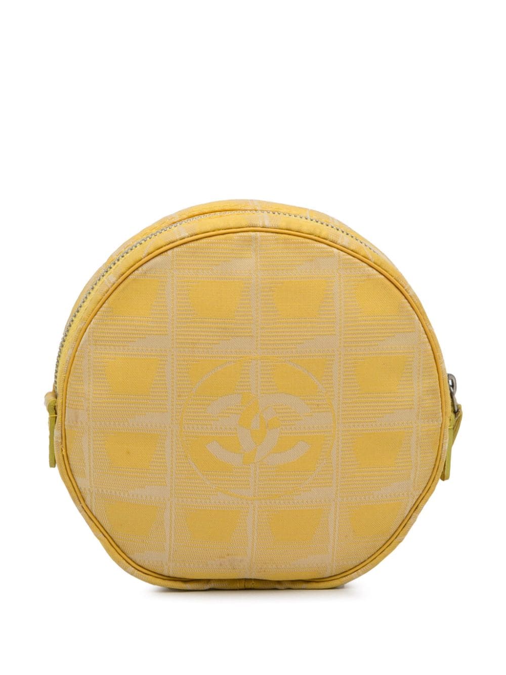 Pre-owned Chanel 2002-2003 New Travel Line Nylon Pouch In Yellow