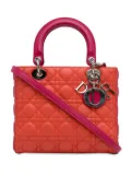 Christian Dior Pre-Owned 2013 Medium Bicolor Lambskin Cannage Lady satchel - Orange