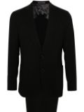 Corneliani single-breasted virgin wool suit - Black