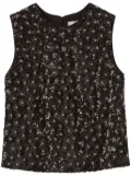 Claudie Pierlot sequinned open-back top - Black