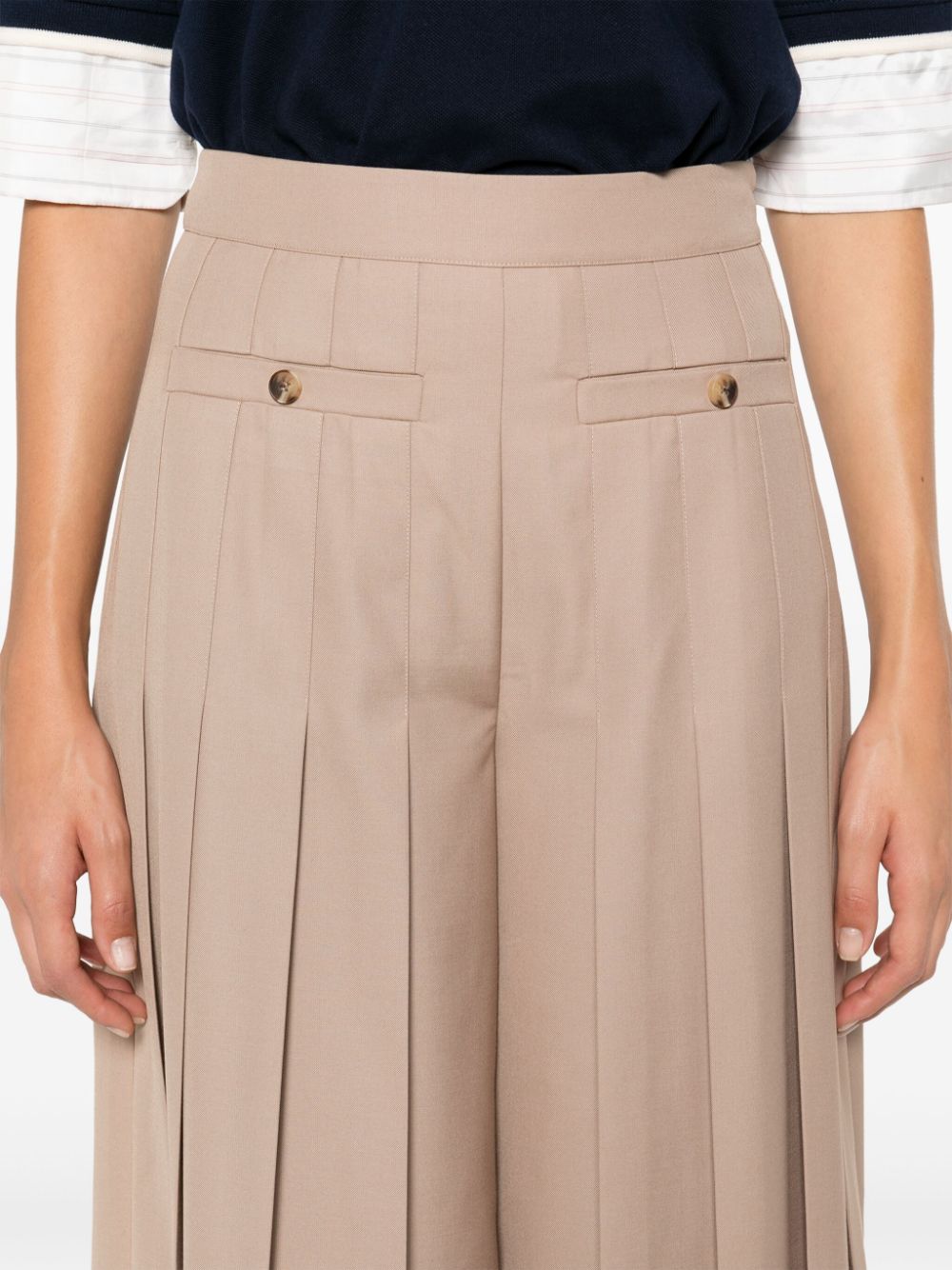 Shop Claudie Pierlot High-waist Pleated Trousers In Neutrals