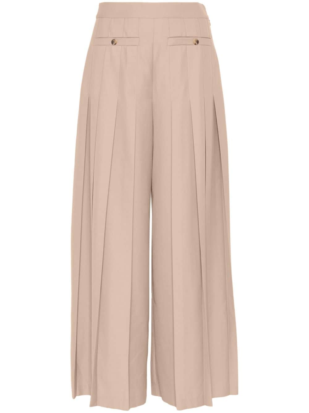 Shop Claudie Pierlot High-waist Pleated Trousers In Neutrals