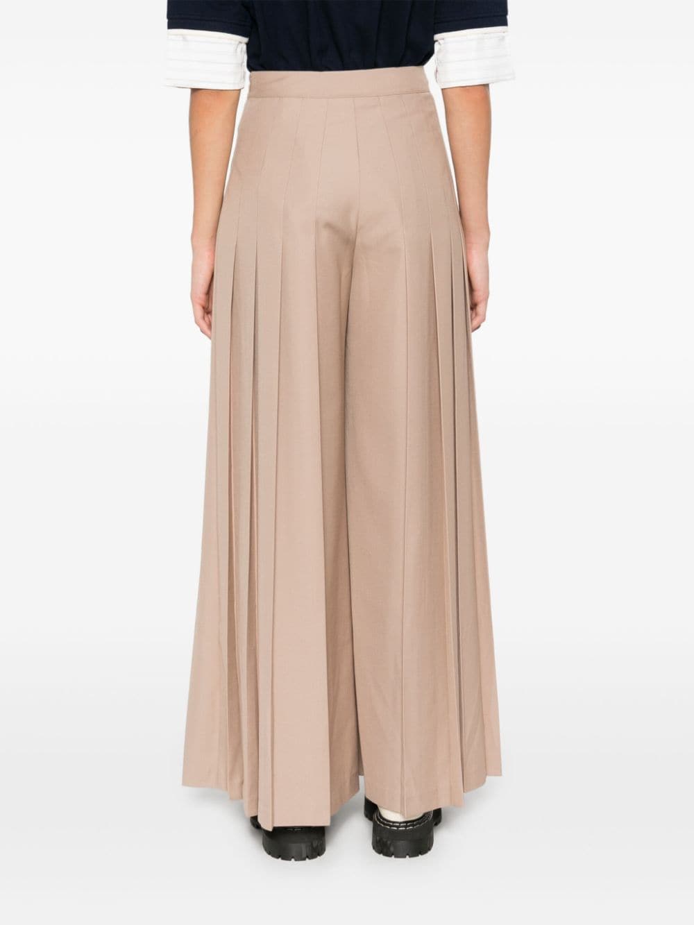 Shop Claudie Pierlot High-waist Pleated Trousers In Neutrals