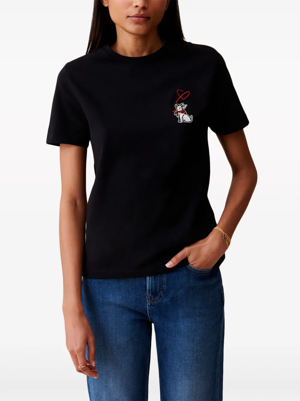Claudie Pierlot Jean Toto T-shirt met korte mouwen Zwart
