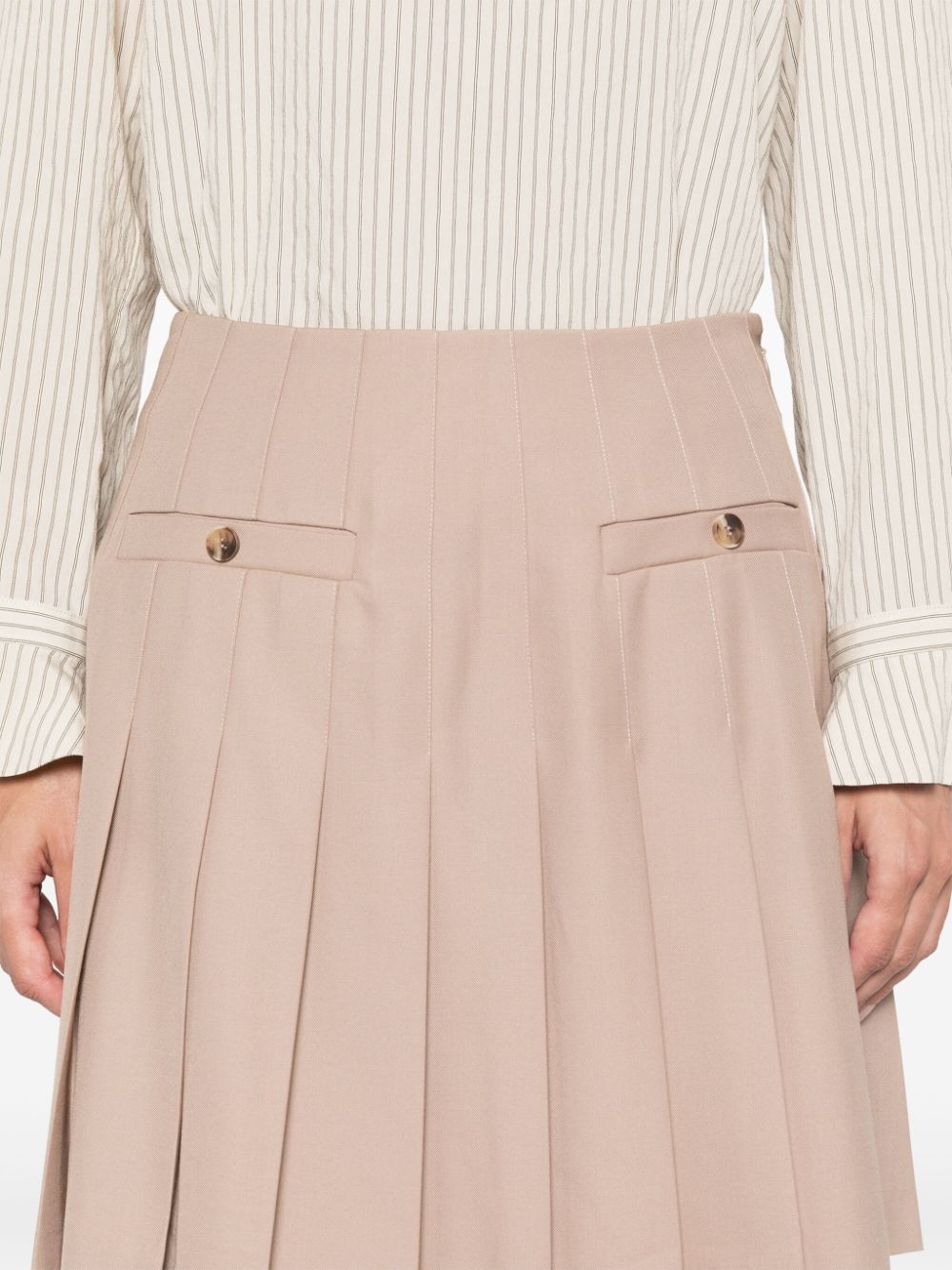 Shop Claudie Pierlot Pleated Mini Skirt In Neutrals